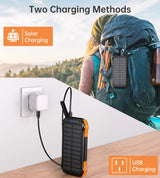 CHOETECH 20000mAh Solar Charging Power Bank with Qi Wireless and USB-C Fast Charge