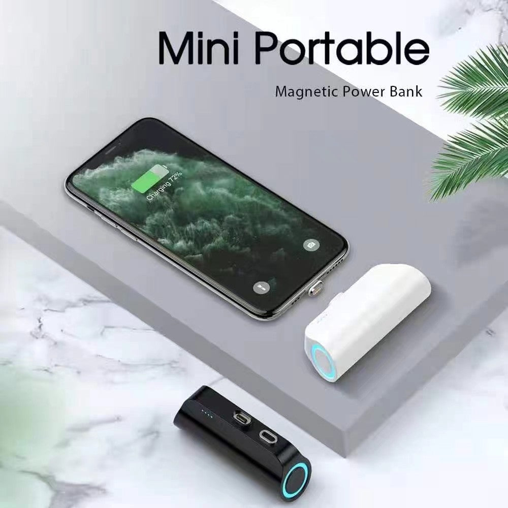 CHOETECH 3000mAh Compact Magnetic Power Bank with Universal Connectors (White)