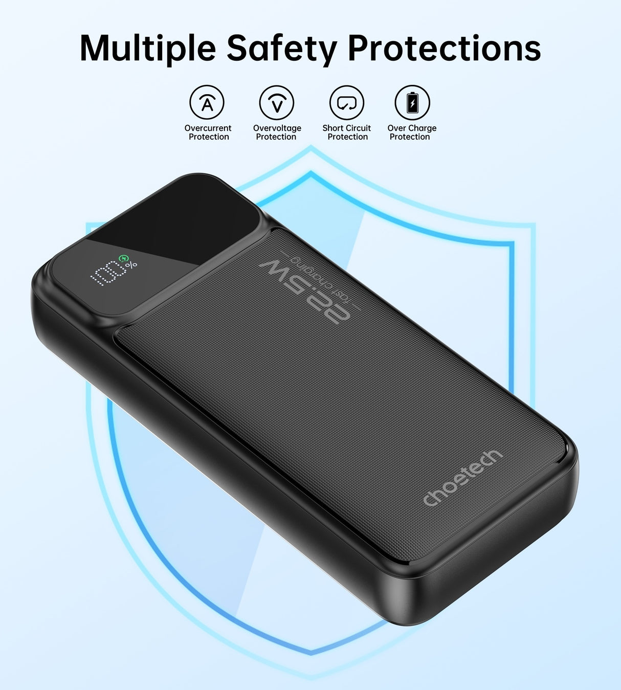 CHOETECH B729 20000mAh PD Power Bank with LED Display and Triple Output Ports