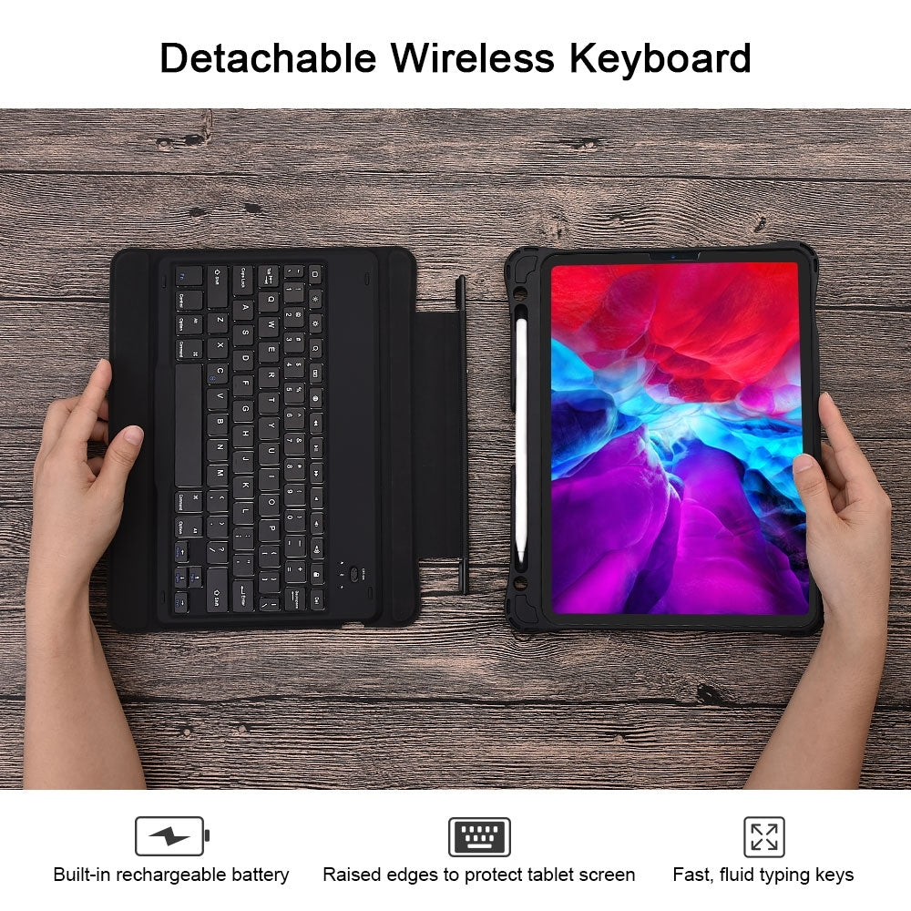 Wireless Bluetooth Keyboard Case with Touchpad and Backlight for iPad Pro 12.9" (Black)