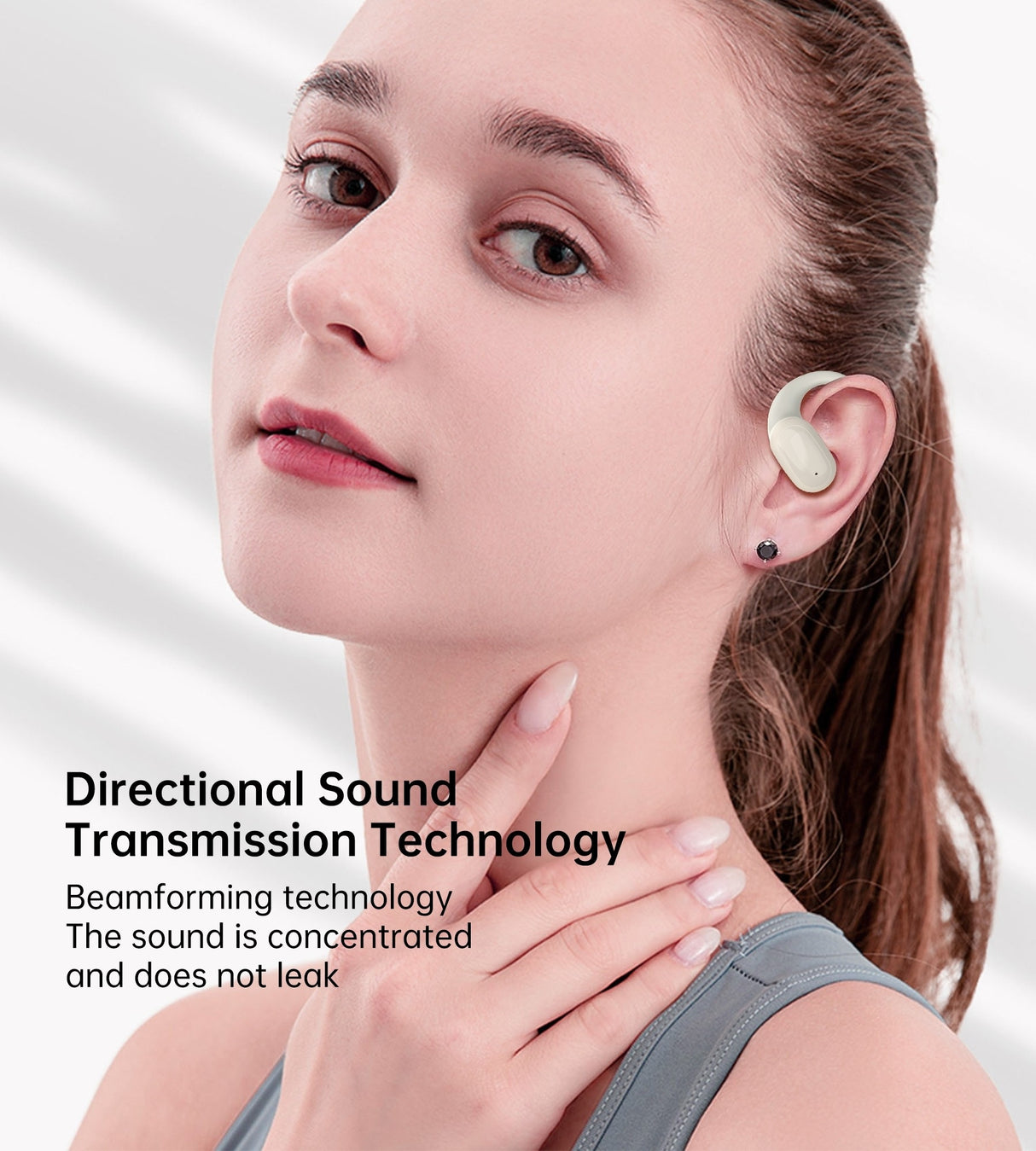 CHOETECH BH-T25 OWS Wireless Bluetooth Earbuds V5.3 - Painless & Immersive Sound Experience in White