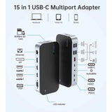 CHOETECH 15-in-1 USB-C Docking Station for Laptops with Multiport Adapter