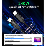 CHOETECH 240W USB-C M to M PD3.1 Fast Charging Cable - 1M Length