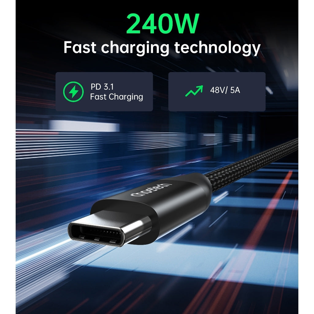 CHOETECH 240W USB-C M to M PD3.1 Fast Charging Cable - 1M Length