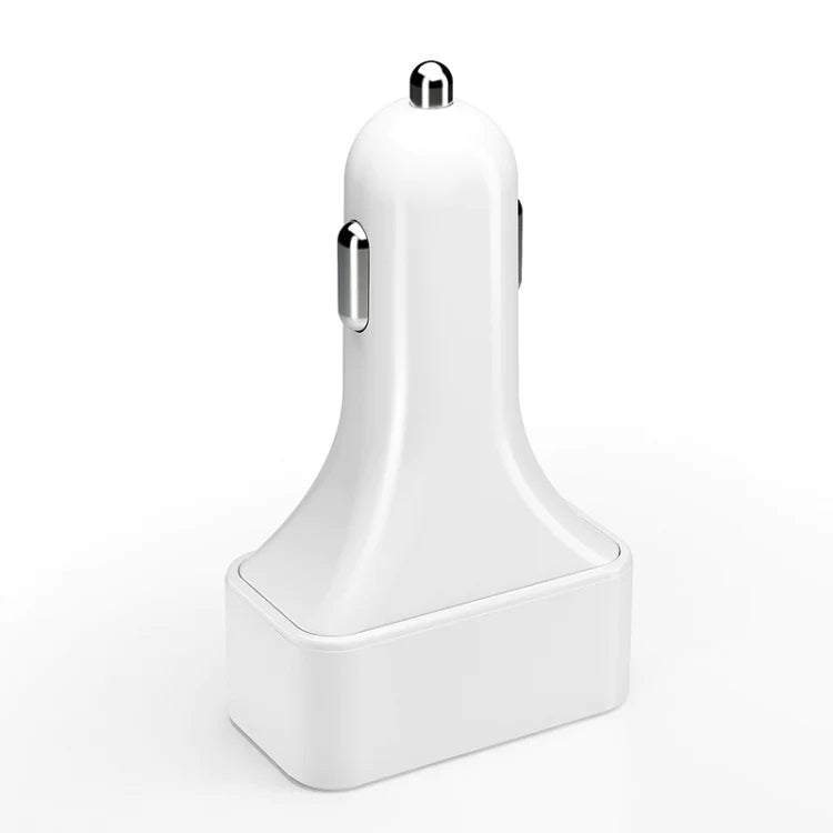 White 4-Port Car Charger with Dual PD and QC3.0 Support