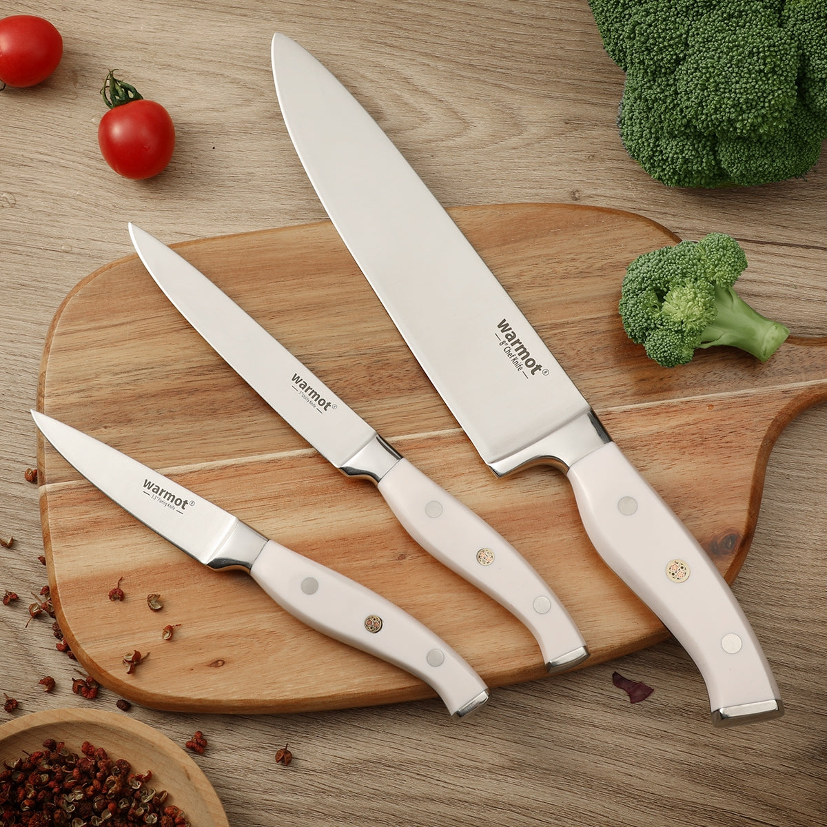 Warmot Premium 3-Piece Chef Knife Set with Gift Packaging (956-3)