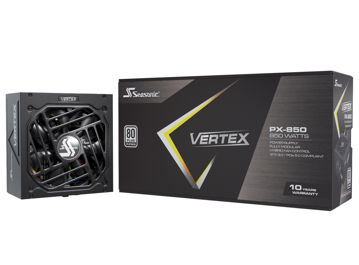 Seasonic VERTEX 850W Platinum ATX 3.0 Fully Modular Power Supply with 16-Pin PCIe Gen 5 Cable