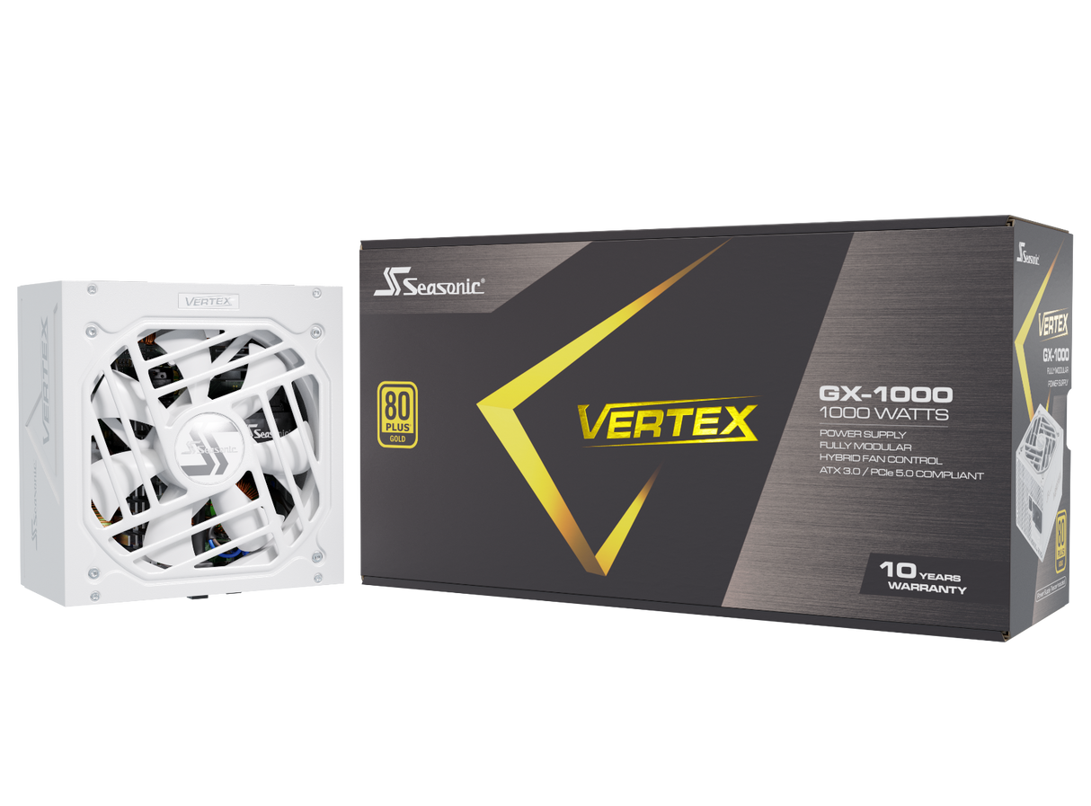 Seasonic VERTEX GX-1000 White 1000W Fully Modular ATX 3.0 Gold Power Supply Unit