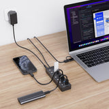 7-Port USB 3.0 Hub with Individual Power Switches and Dual USB-A/C Connectivity