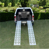 D2U Aluminum Folding Loading Ramps, 680kg Capacity - Heavy-Duty for ATVs, Motorcycles, Ride-On Lawnmowers - Foldable Design, Dual-Welded Joints, Rubber Tips, and Corrosion-Resistant Alloy - 45-Degree Angle