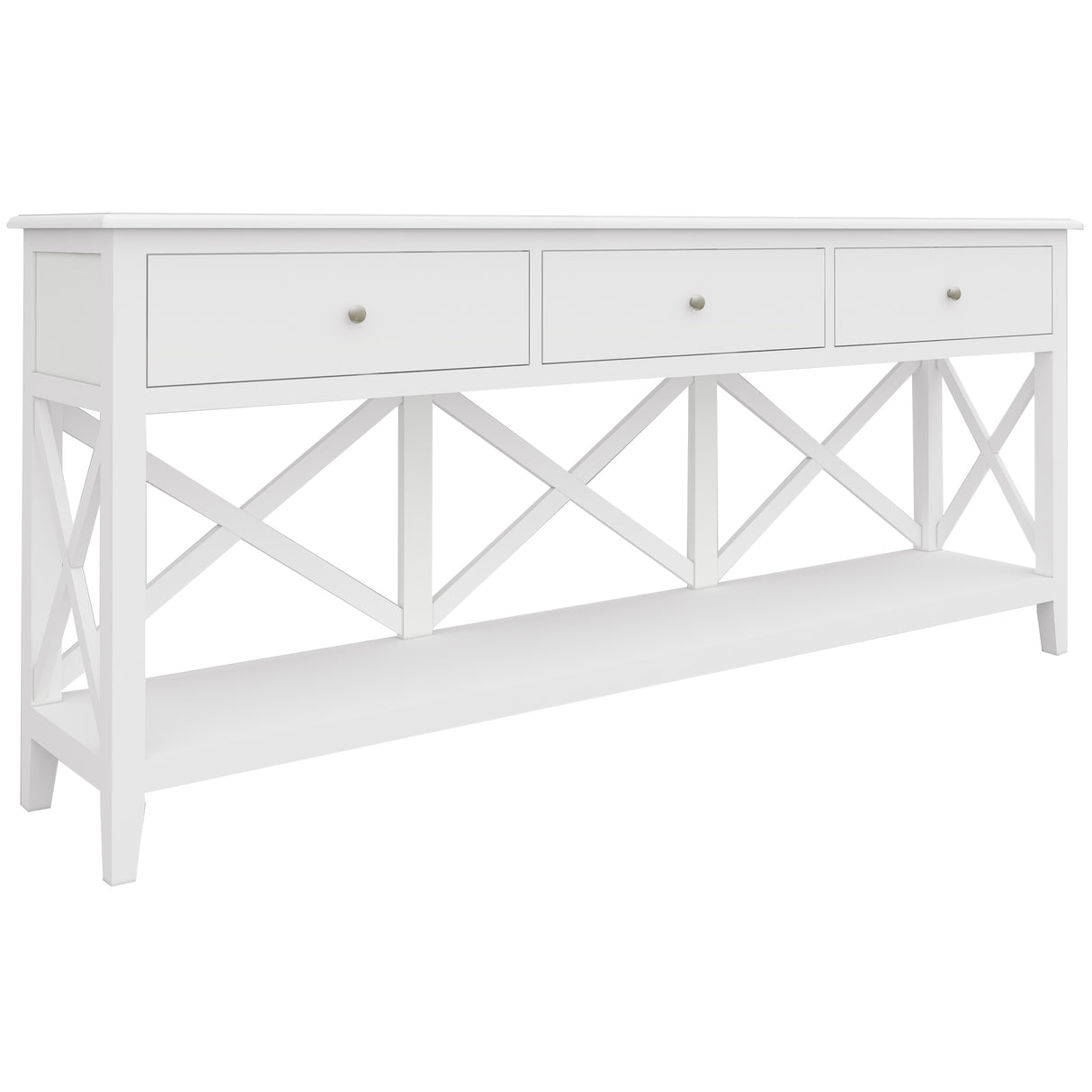 Daisy Console Hallway Entry Table 176cm Solid Acacia Timber Wood Hampton - White