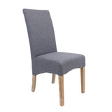 Jackson Dining Chair Set of 4 Fabric Seat Solid Pine Wood Furniture - Grey