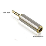 2.5mm Male to 3.5mm Stereo Female Audio Adapter with Gold-Plated Connectors