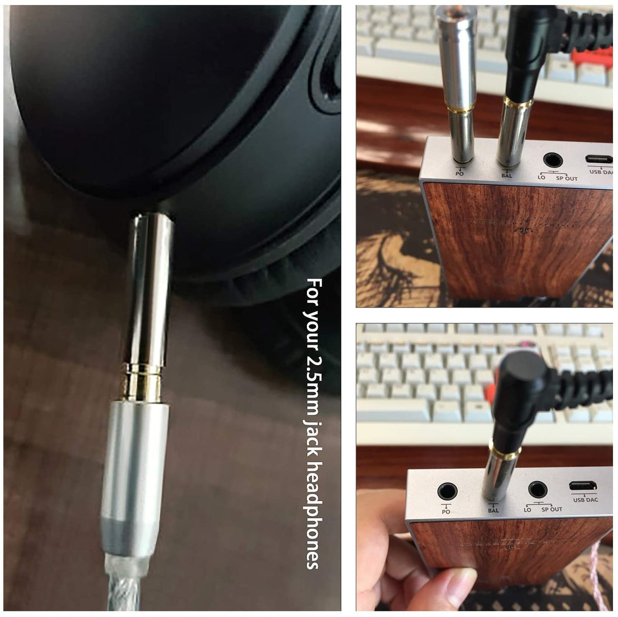 2.5mm Male to 3.5mm Stereo Female Audio Adapter with Gold-Plated Connectors