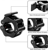 2Pcs 2in / 50mm Olympic Dumbbell Clamps Barbell Clamps Collars Clips Bar Plates Collar Clips Black - Side View