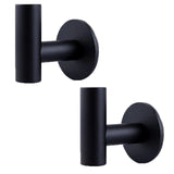 Set of 2 Heavy-Duty Self-Adhesive Towel Hooks for Bathroom - Black Wall-Mounted Cloth Hangers