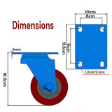 4x 5 inch Industrial  Swivel Brake Locking Caster Castor Wheels Casters 2x swivel 2x fixed for Cart Furniture Workbench