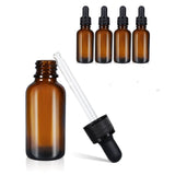 5-Pack 100ml Amber Glass Dropper Bottles - Leakproof for Essential Oils and Tinctures