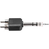 6.35mm Mono Male to Dual RCA Male Audio Splitter Adapter