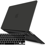 MacBook Air 13-Inch Protective Shell Case with Keyboard Cover - Compatible with 2018-2022 Models (A1932, A2179, A2337) - Black