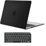 MacBook Air 13-Inch Protective Shell Case with Keyboard Cover - Compatible with 2018-2022 Models (A1932, A2179, A2337) - Black