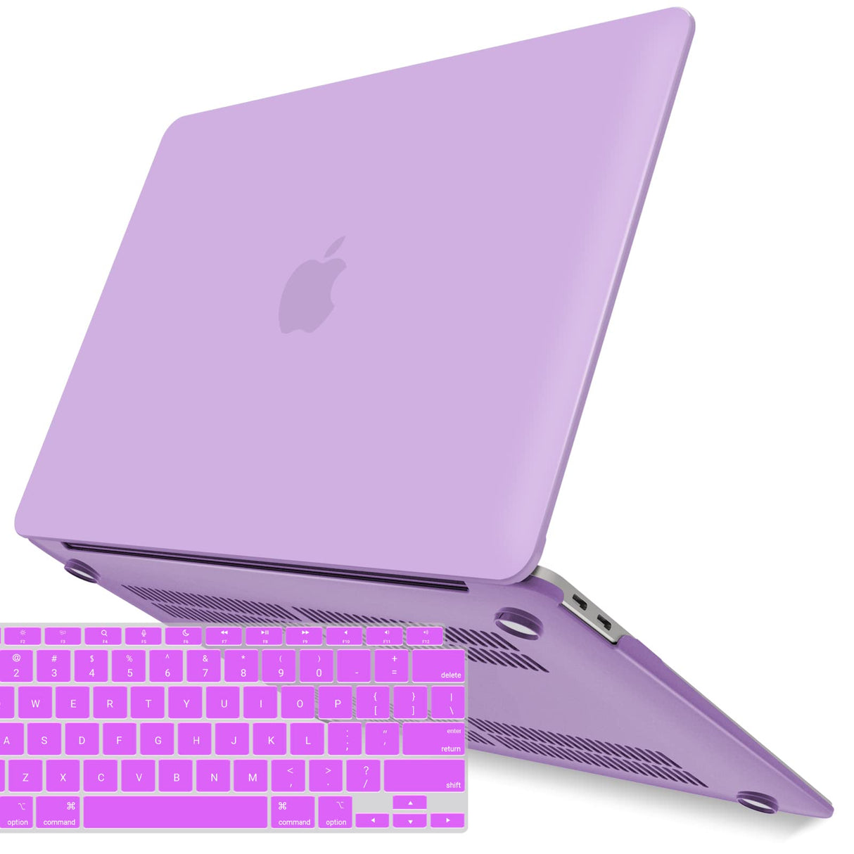 MacBook Air 13 Inch Protective Shell Case with Keyboard Cover - Purple for Models A1932, A2179, A2337 (2018-2022)