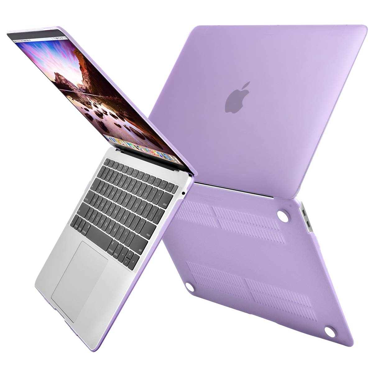 MacBook Air 13 Inch Protective Shell Case with Keyboard Cover - Purple for Models A1932, A2179, A2337 (2018-2022)