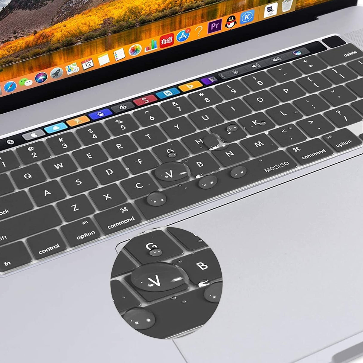 Keyboard Cover Skin For MacBook Pro 13 Pro 16 A2338 A2289 A2251 A2141 M1 M2 2020 to 2023 Grey