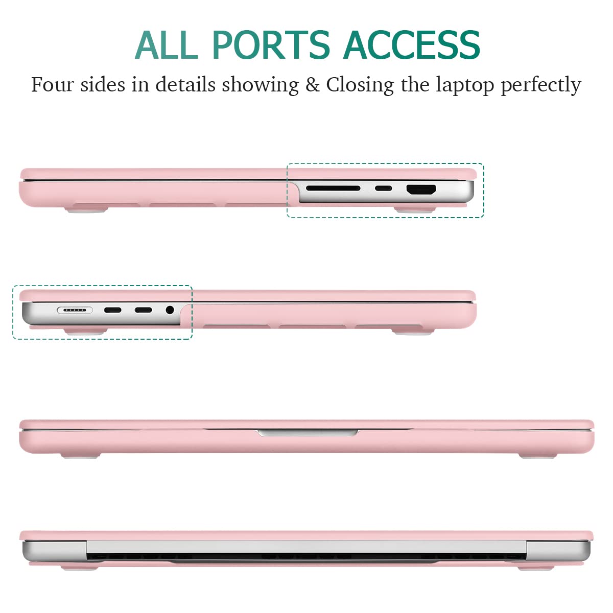 Stylish Pink Hardshell Case with Keyboard Cover for 14" MacBook Pro M2 A2779 & M1 A2442 (2021-2023)