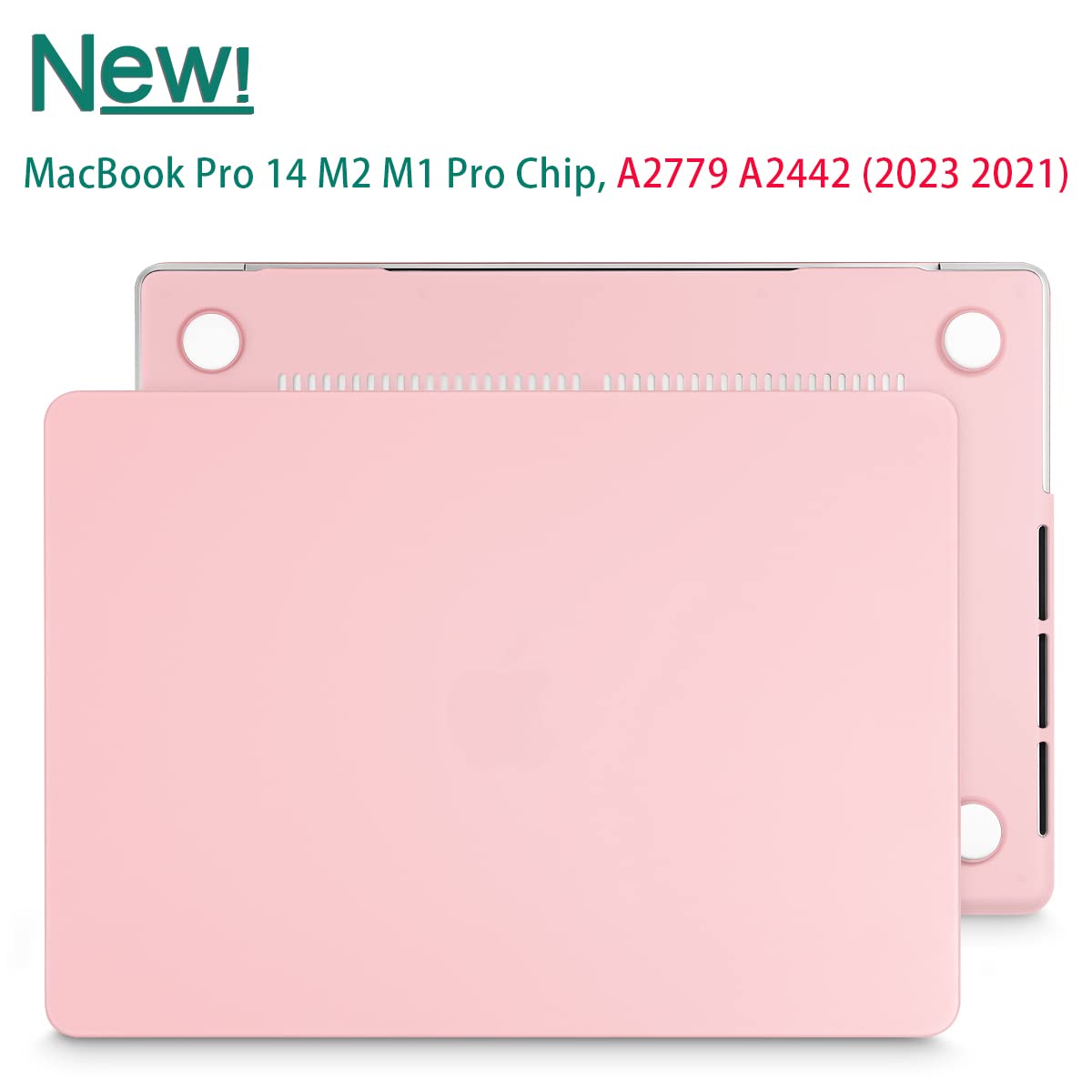 Stylish Pink Hardshell Case with Keyboard Cover for 14" MacBook Pro M2 A2779 & M1 A2442 (2021-2023)