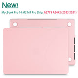 Stylish Pink Hardshell Case with Keyboard Cover for 14" MacBook Pro M2 A2779 & M1 A2442 (2021-2023)