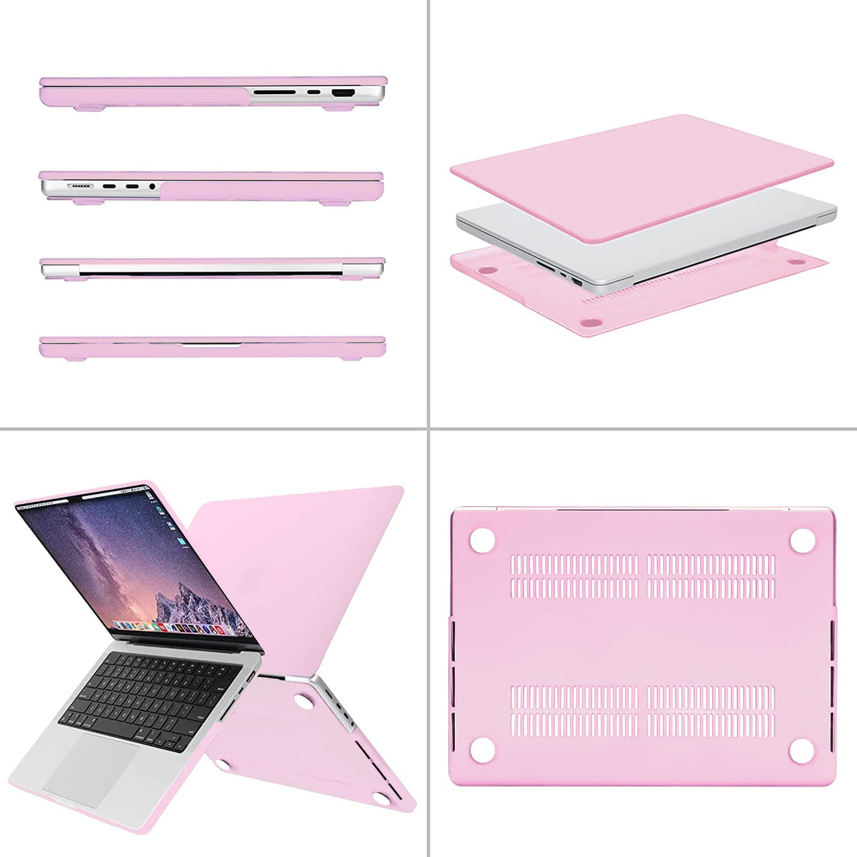 Suitable for  MacBook Pro 14 Max Inch Case 2023 2022 2021 M2 A2779 M1 A2442 Hardshell Case Keyboard Cover Pink