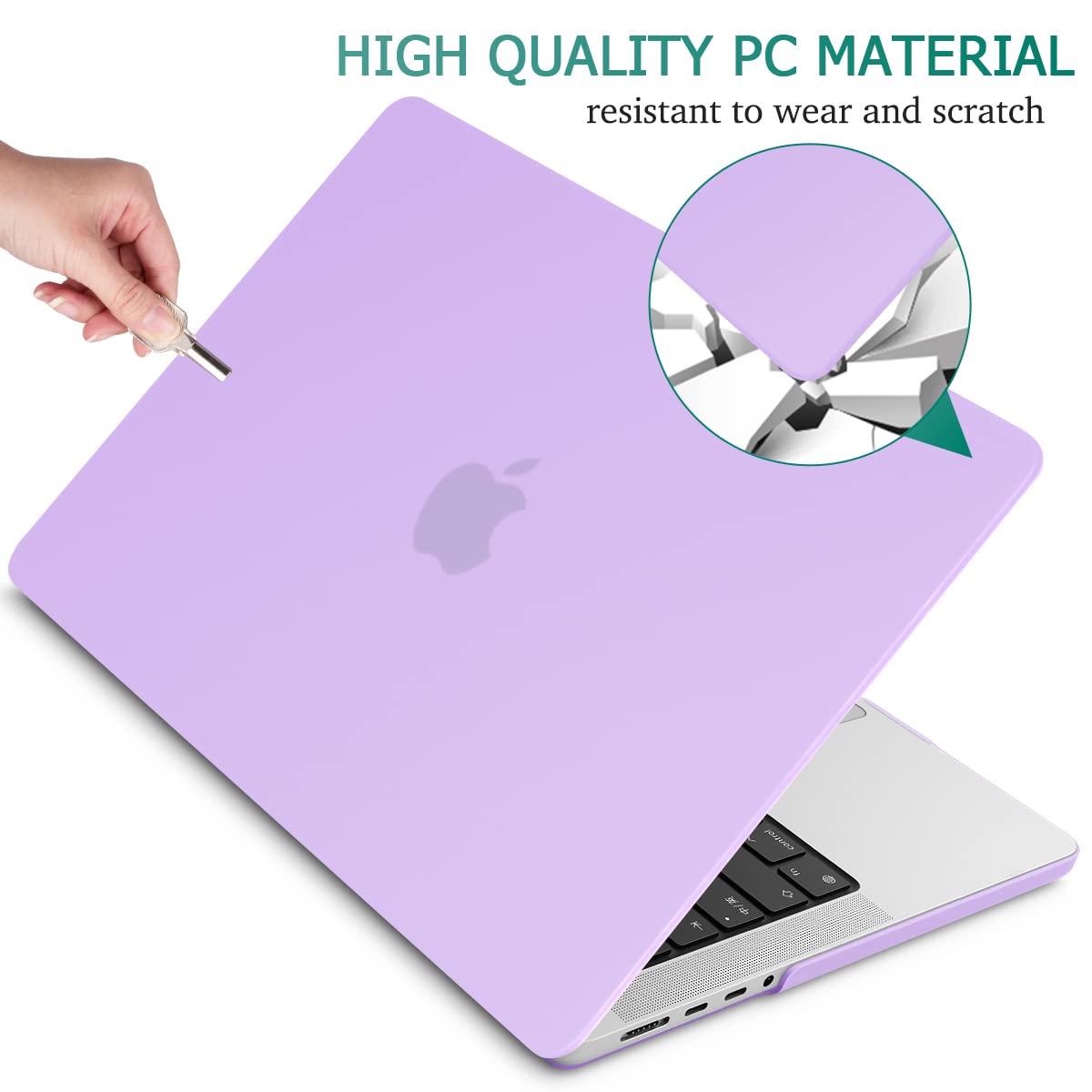 Suitable for  MacBook Pro 14 Max Inch Case 2023 2022 2021 M2 A2779 M1 A2442 Hardshell Case Keyboard Cover Purple