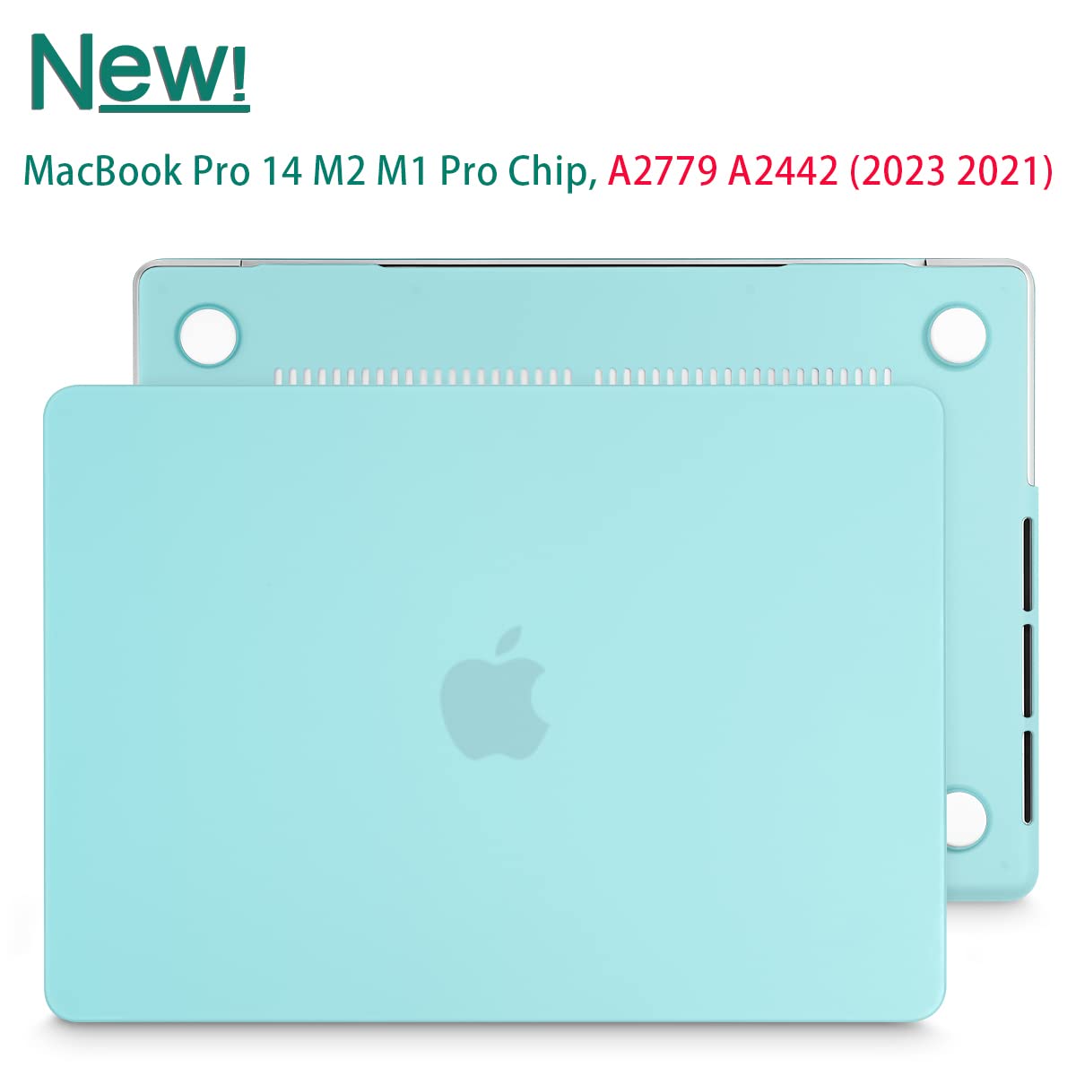 Suitable for  MacBook Pro 14 Max Inch Case 2023 2022 2021 M2 A2779 M1 A2442 Hardshell Case Keyboard Cover Turquoise