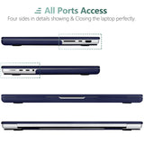 Blue Hard Shell Case & Keyboard Cover for MacBook Pro 16 Inch (2023, 2022, 2021) M2 A2780 A2485 M1 Pro/Max