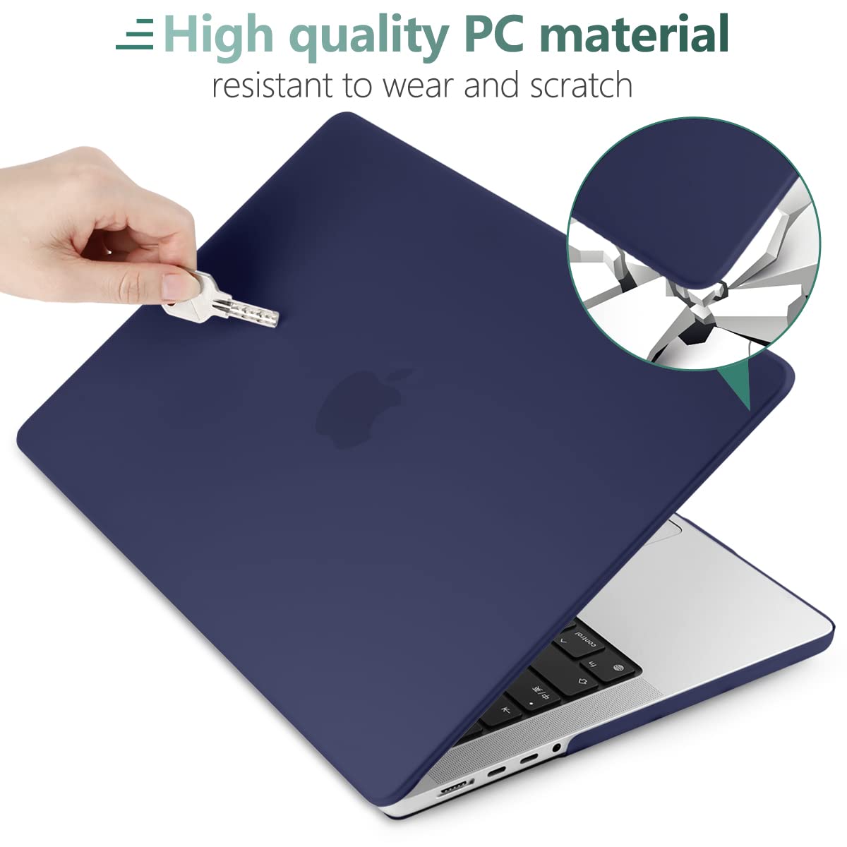 Blue Hard Shell Case & Keyboard Cover for MacBook Pro 16 Inch (2023, 2022, 2021) M2 A2780 A2485 M1 Pro/Max