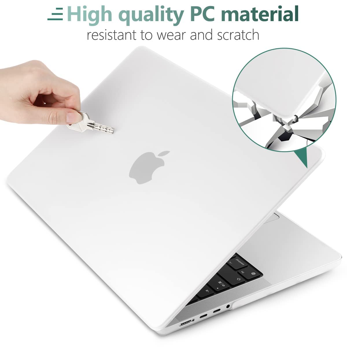 MacBook Pro 16-inch Hard Shell Case & Keyboard Cover - Compatible with 2023, 2022, 2021 M2/A2780 & M1 Pro/Max - White