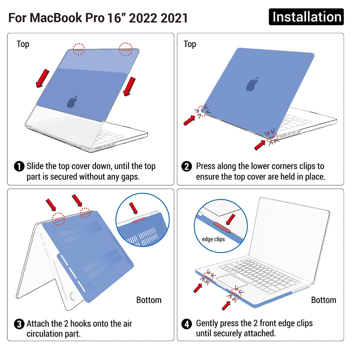 MacBook Pro 16-inch Hard Shell Case & Keyboard Cover - Compatible with 2023, 2022, 2021 M2/A2780 & M1 Pro/Max - White