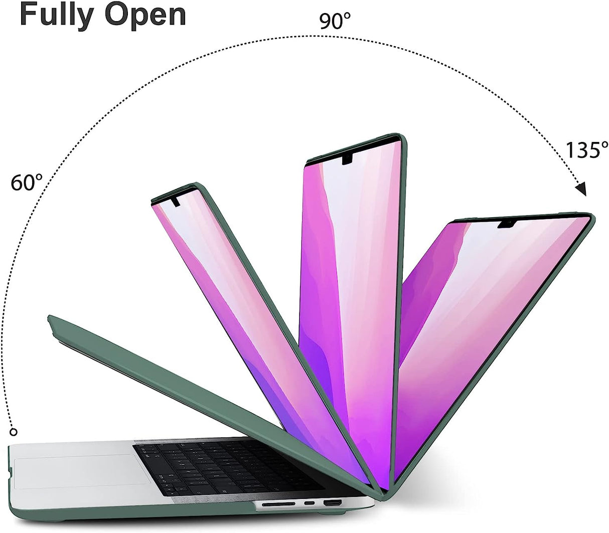 Midnight Green Hard Shell Case and Keyboard Cover for MacBook Pro 16" (2023, 2022, 2021) M2 A2780 A2485 M1 Pro/Max