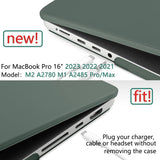 Midnight Green Hard Shell Case and Keyboard Cover for MacBook Pro 16" (2023, 2022, 2021) M2 A2780 A2485 M1 Pro/Max