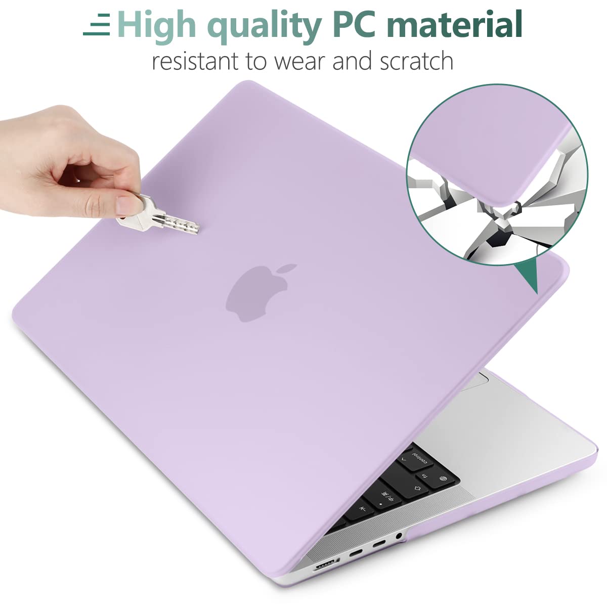 MacBook Pro 16 Inch 2023/2022/2021 M2/M1 Pro/Max Hard Shell Case with Keyboard Cover - Purple