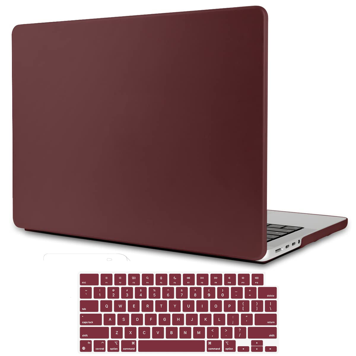 Wine Red Hard Shell Case with Keyboard Cover for MacBook Pro 16 inch (2023, 2022, 2021) M2 A2780 A2485 M1 Pro/Max