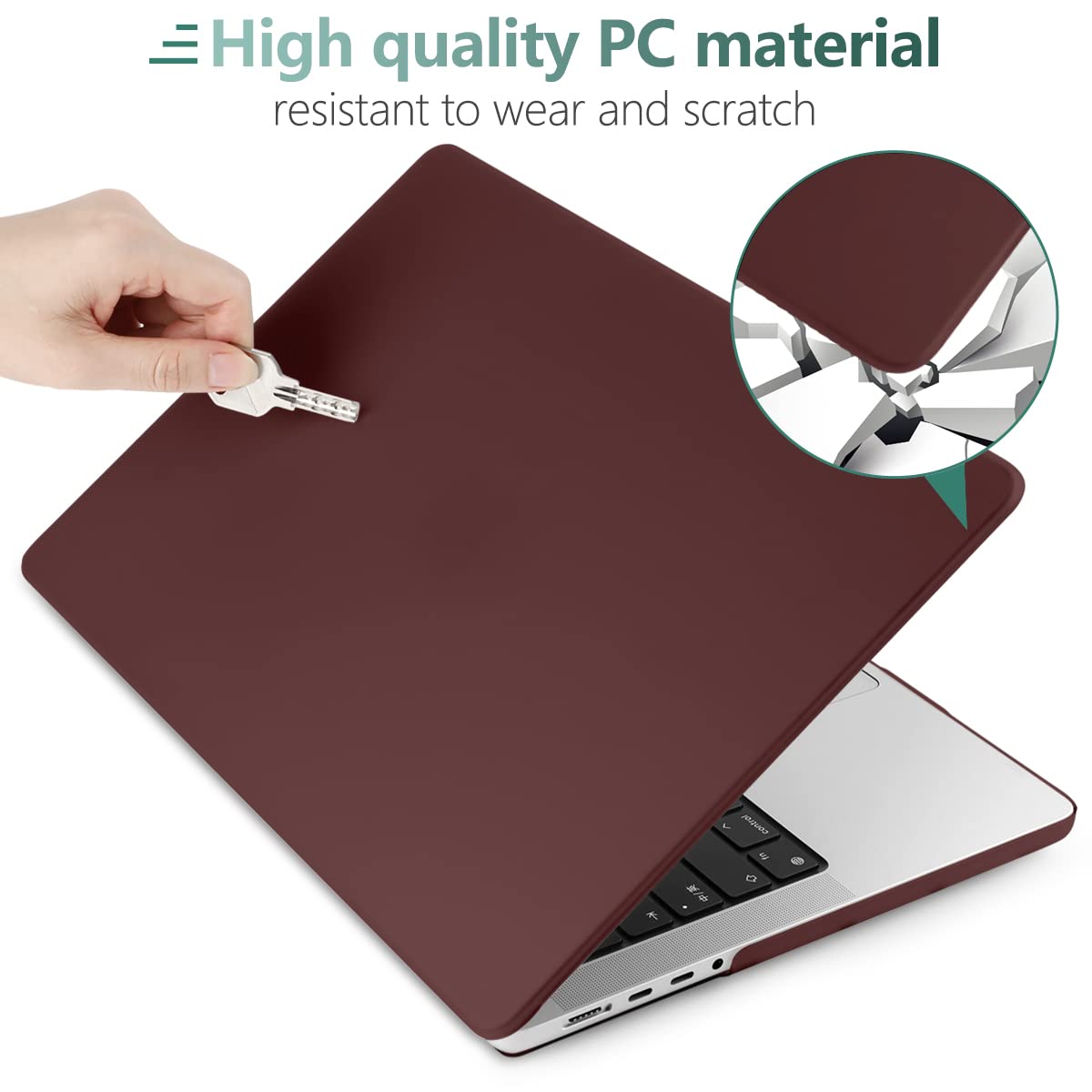 Wine Red Hard Shell Case with Keyboard Cover for MacBook Pro 16 inch (2023, 2022, 2021) M2 A2780 A2485 M1 Pro/Max