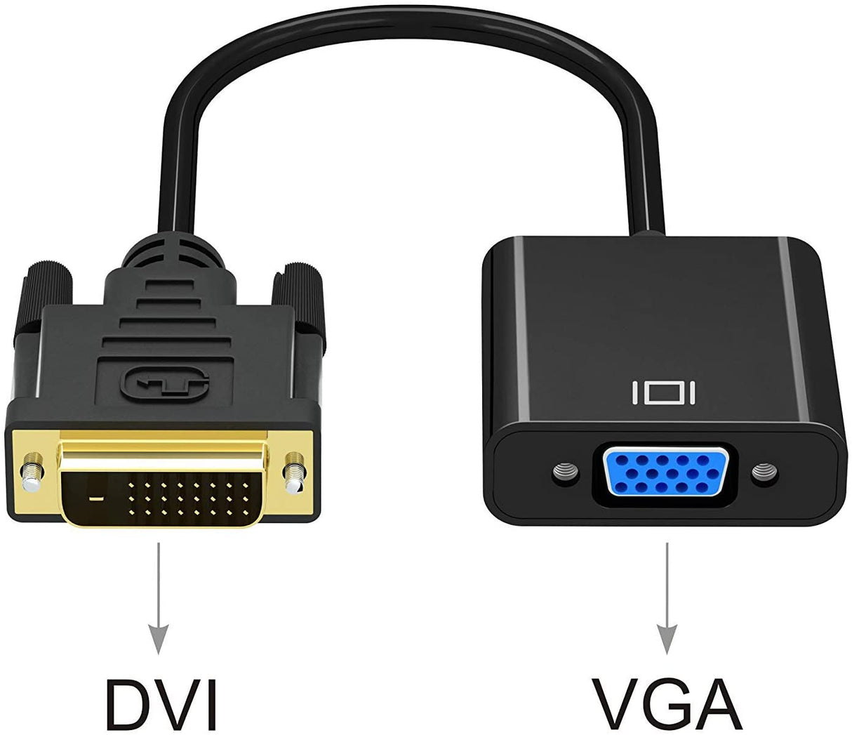 Active 1080p DVI-D to VGA Converter Adapter - ABLEWE Male to Female 24+1 Connector