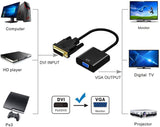 Active 1080p DVI-D to VGA Converter Adapter - ABLEWE Male to Female 24+1 Connector