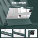 iPad Pro 11 Inch (2018-2022) Premium TPU Smart Case with Auto Sleep/Wake, Clear View, Pencil Holder, Dark Green