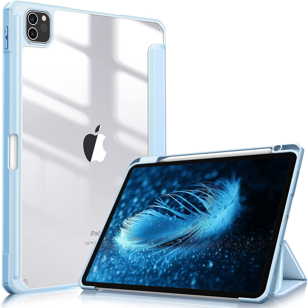 Premium Ice Blue TPU Case for iPad Pro 11" (2018-2022) with Auto Sleep/Wake, Stand Feature & Pencil Holder