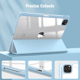 Premium Ice Blue TPU Case for iPad Pro 11" (2018-2022) with Auto Sleep/Wake, Stand Feature & Pencil Holder