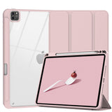 Pink Soft TPU Smart Case for iPad Pro 11 Inch (2018-2022) with Auto Sleep/Wake, Stand, Clear Cover & Pencil Holder