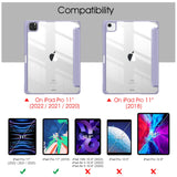 iPad Pro 11 Inch 2020-2022 Soft Tpu Smart Premium Case Auto Sleep Wake Stand Clear Cover Pencil holder Purple